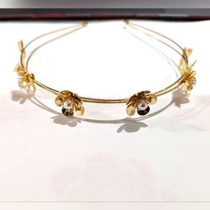 Noir Gold Headband - Flowers and Butterflies